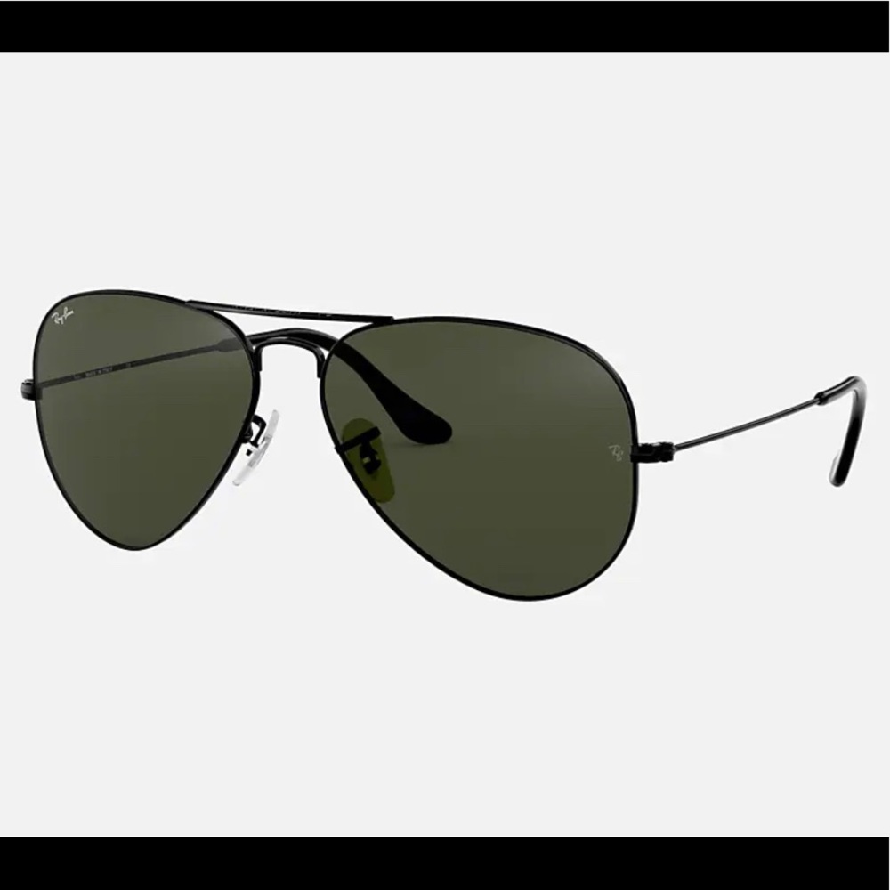 NWT 🕶New Ray-Ban Aviator Sunglasses Classic G-15 Green Lens / Black Frames
